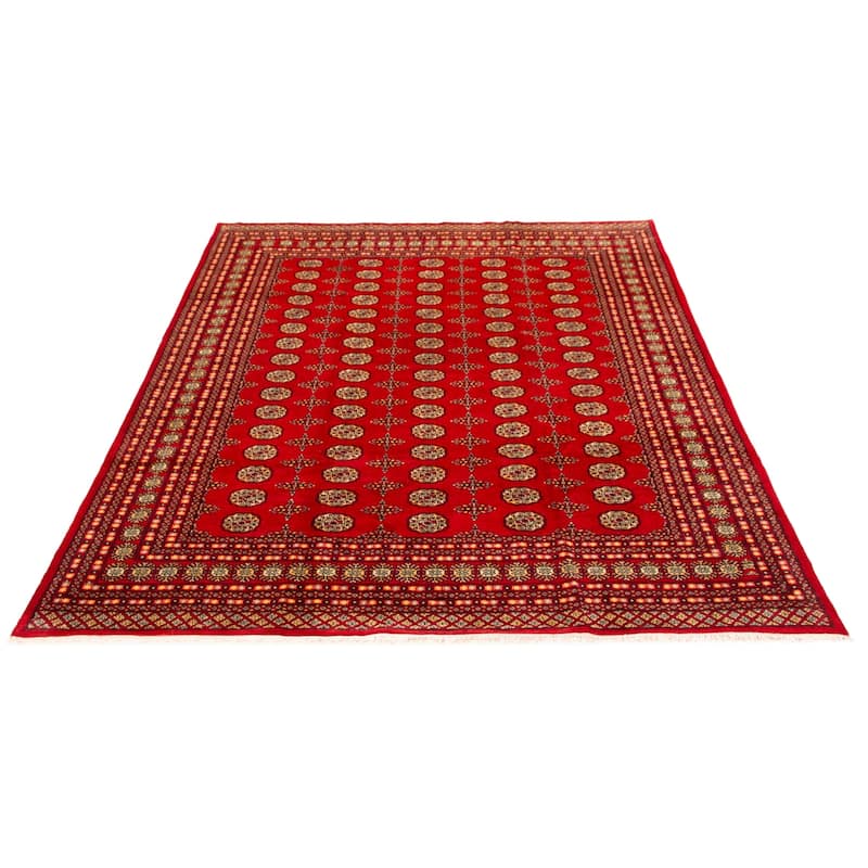 ECARPETGALLERY Hand-knotted Finest Peshawar Bokhara Red Wool Rug - 8'3 x 10'3
