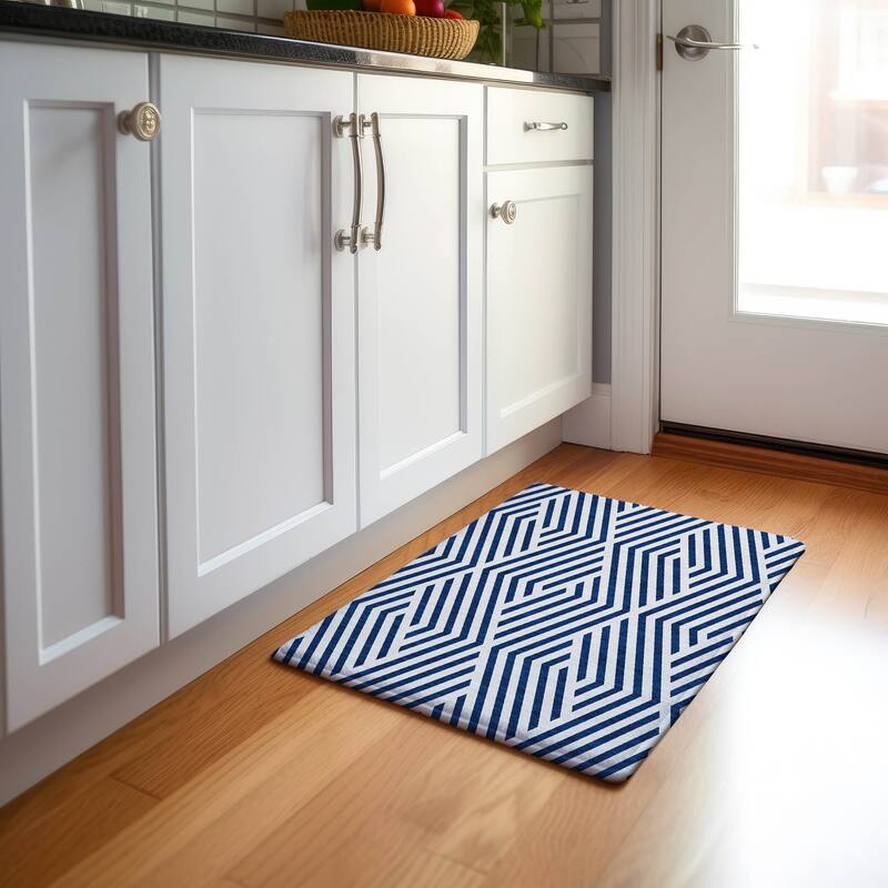 Premium Washable Super Soft Contemporary Geo Mayfield Rug - Navy - 1' 8" x 2' 6" - Rectangle