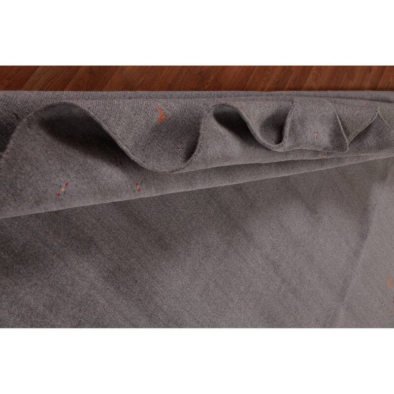 Hand Knotted Oriental 100% Wool Carpet Tribal Tribal Greys & Charcoal Gabbeh Area Rug - 10' 2'' X 8' 7''