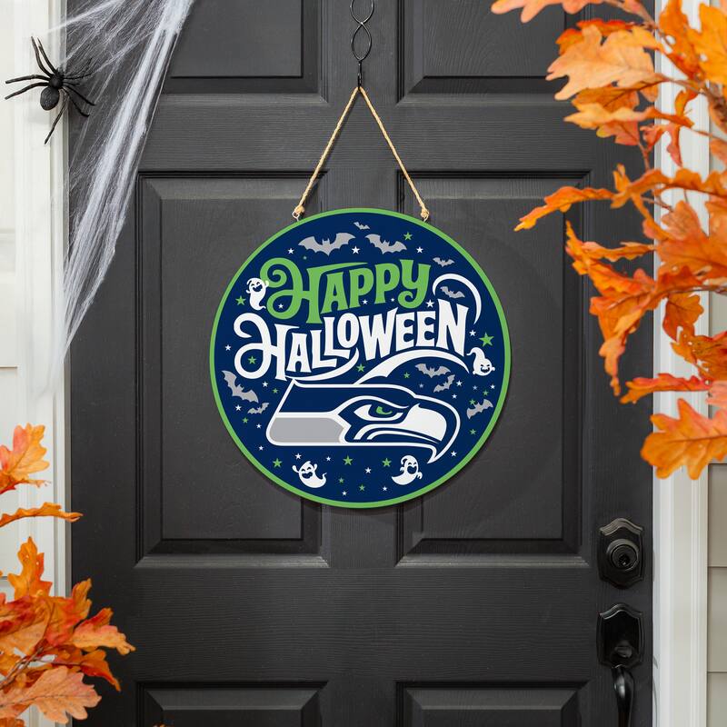 Seattle Seahawks 18" x 18" Halloween Door Décor Wall Sign