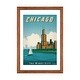 preview thumbnail 16 of 18, iCanvas "Chicago Poster" by IdeaStorm Studios Walnut - 24x16x1