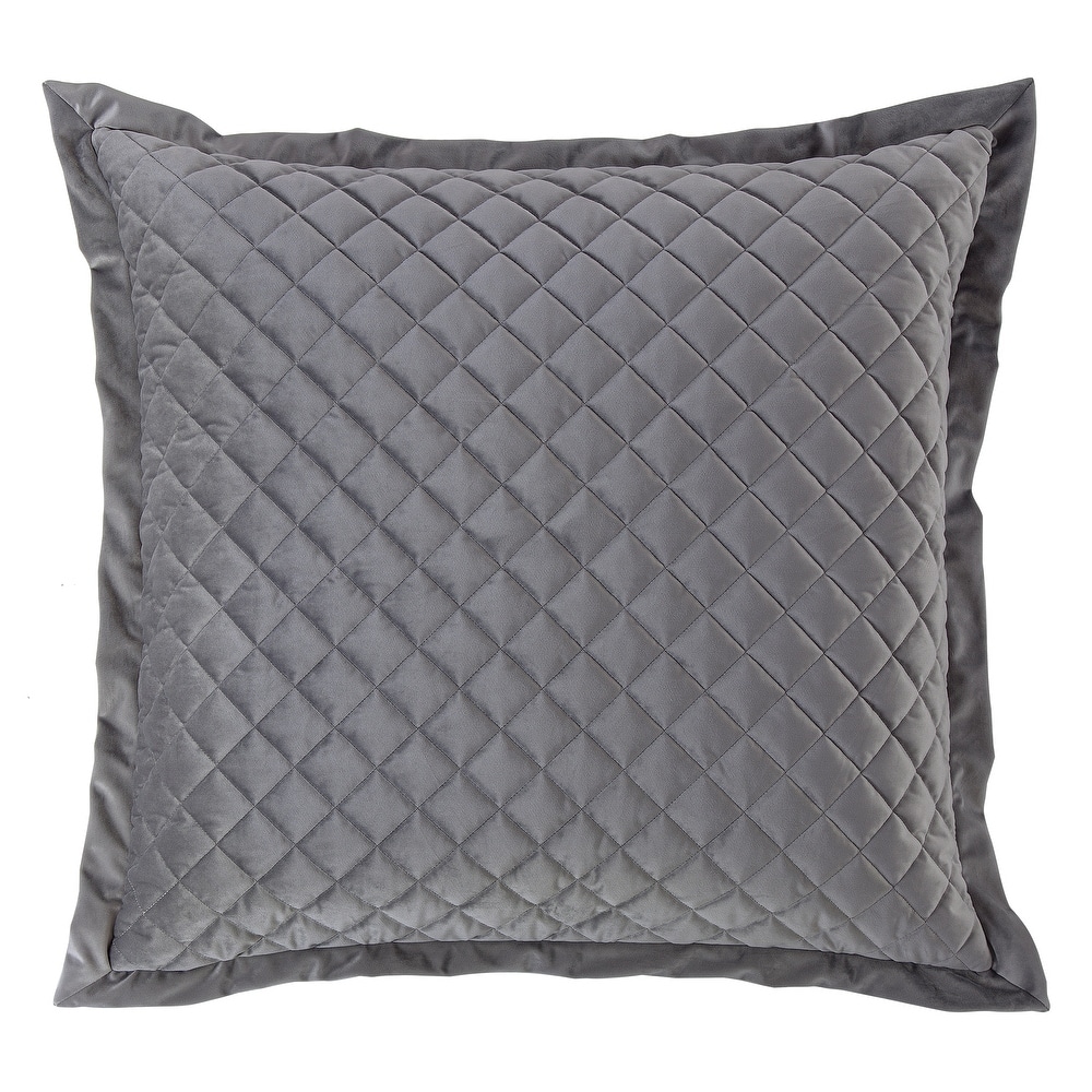 HiEnd Accents Velvet Diamond Quilted Euro Sham, 27"x27"