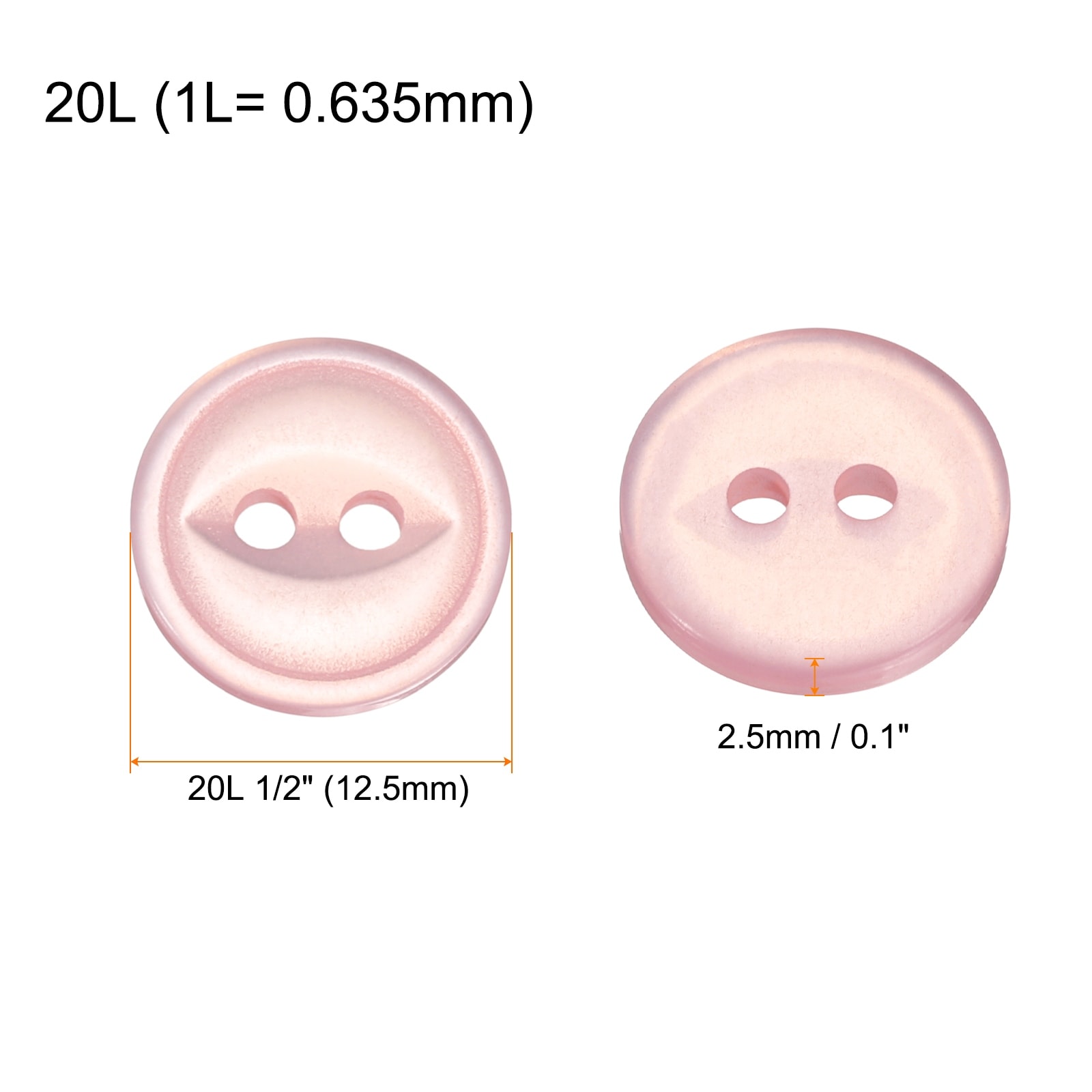 Round Sewing Buttons Resin 2-Hole Fish Eye Craft Replacement Button for Craft Pants Dress Skirt Clothing Buttons