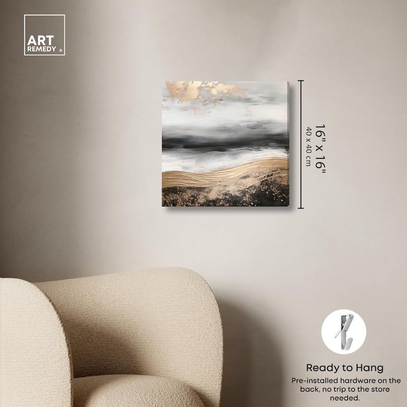 Moonlit Gold Canvas by Art Remedy, Gallery Wrapped