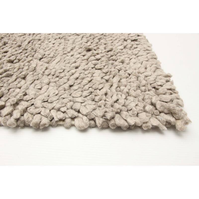 ECARPETGALLERY Braid weave Sienna Grey Wool Rug - 5'0 x 7'4