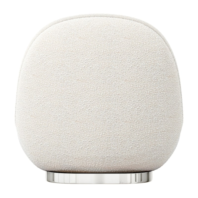 HomeRoots 30" White And Silver Boucle Slipper Chair - 30.3' X '25.6' X '33.5