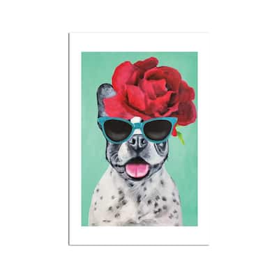 Fashion Bulldog Turquoise Fine Art by Coco de Paris - Multi