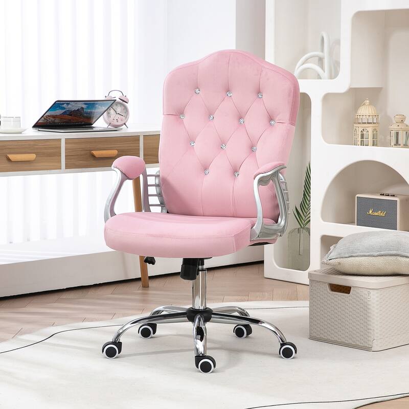Stylish Velvet Computer Desk Chair with Adjustable Height, Lumbar Support, and Comfortable Tilt Function
