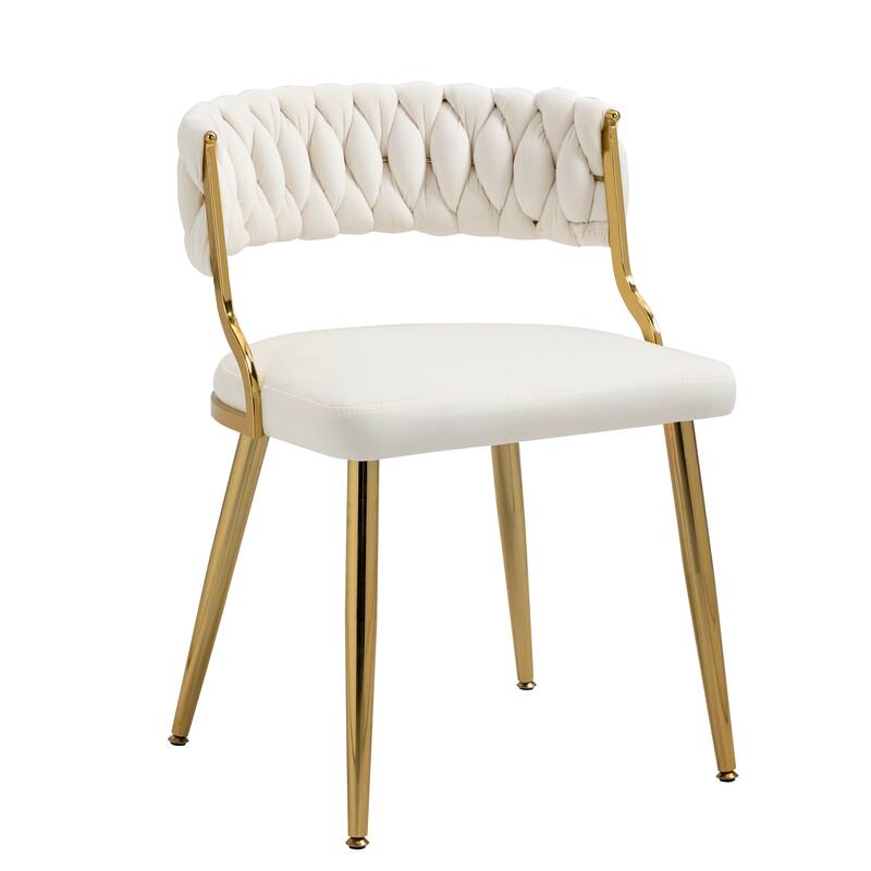 4PACK Upholstered Dining Chairs with Woven Back