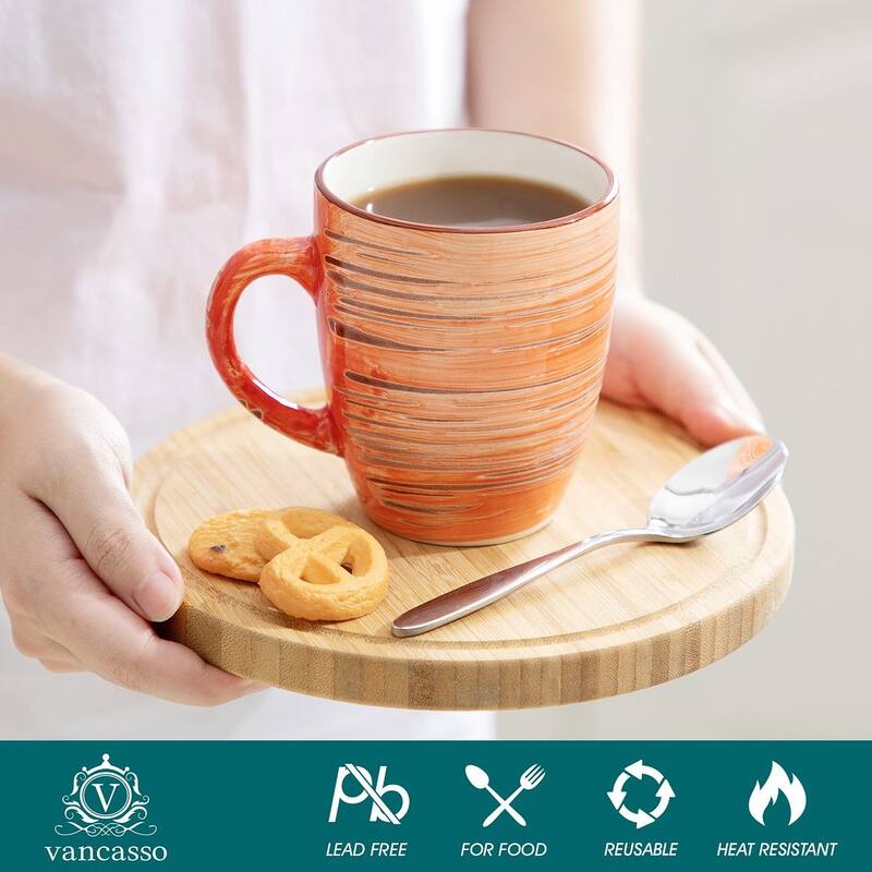 vancasso Albero 6-piece 13 Oz. Stoneware Coffee Mug