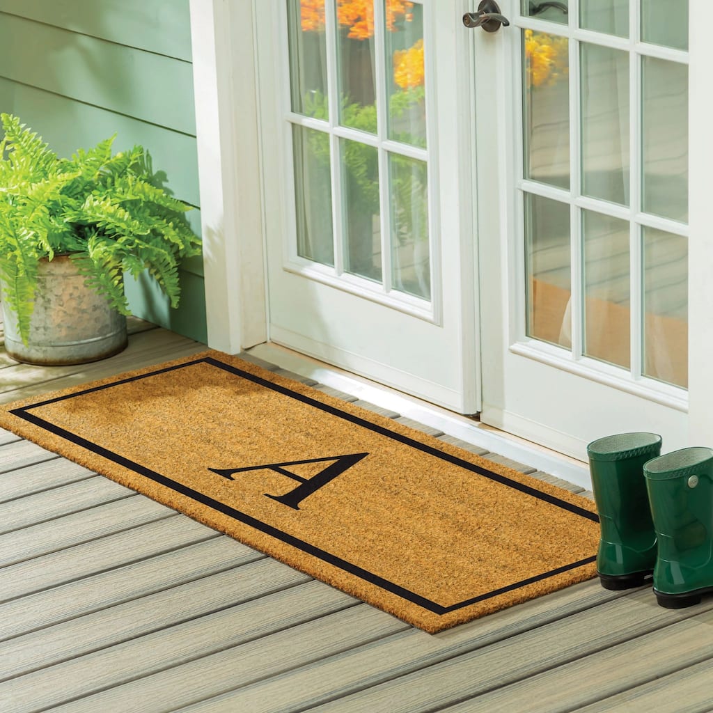 60 in. x 24 in. Monogram Block Letter Coir Door Mat