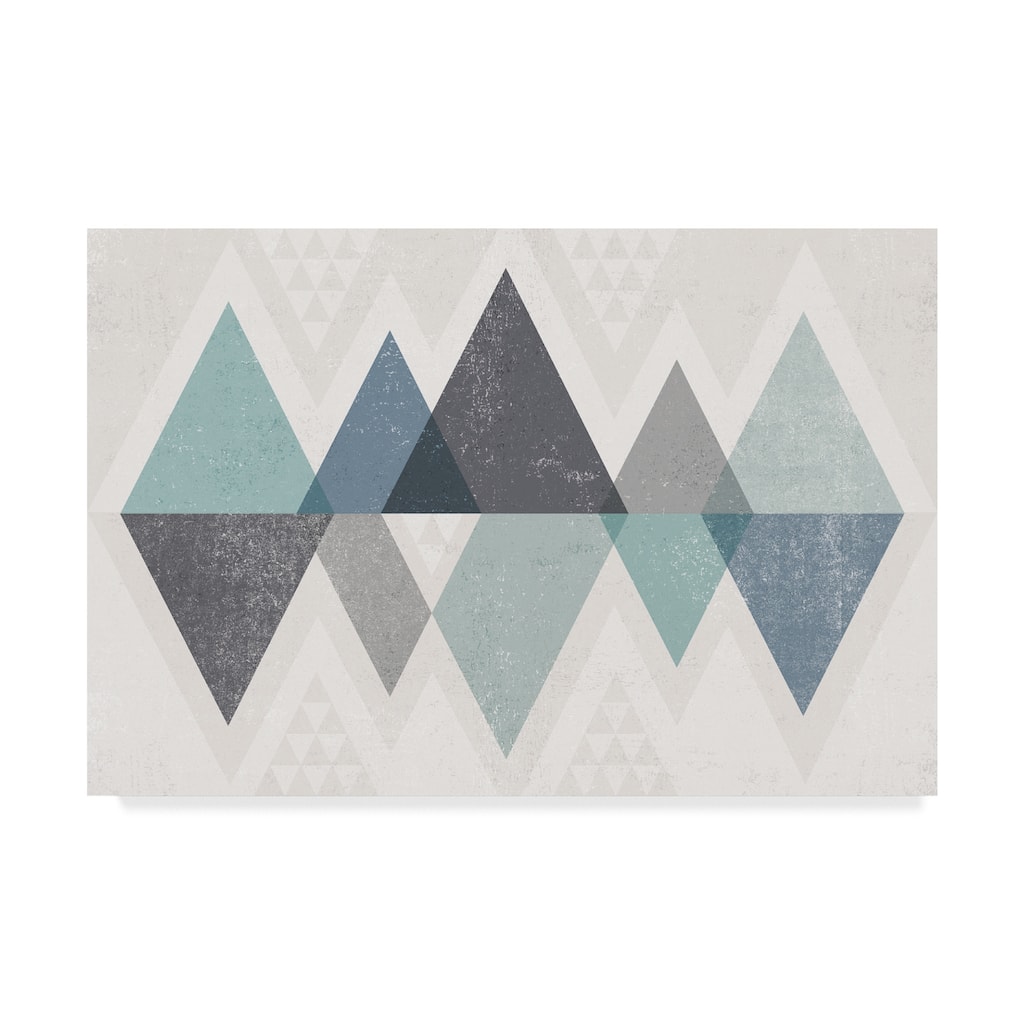 Michael Mullan 'Mod Triangles Ii Blue' Canvas Art