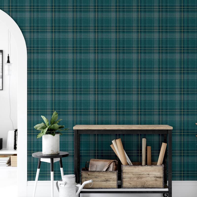 Arthouse Earl Dark Green Tartan Wallpaper