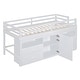 preview thumbnail 20 of 33, Twin Size Loft Bed for Kids, Wooden Loft Bed with 4 Storage Drawers, Cabinet, Shelves, Low Loft Bed Frame with Safety Guardrails