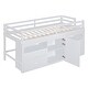 preview thumbnail 3 of 12, Twin Size Loft Bed with 4 Drawers, Underneath Cabinet, and Shelves for Space-Saving, White