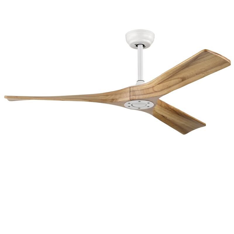 52" Ceiling Fan with Remote Control No Lights,Modern Reversible DC Motor Indoor 3 Blades Ceiling Fans - Matte White