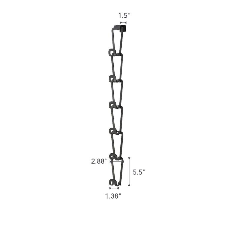 Yamazaki Home Cascading Storage Hooks, Steel, Holds 2.2 lbs - L 3.15 x W 2.95 x H 30.31 inches