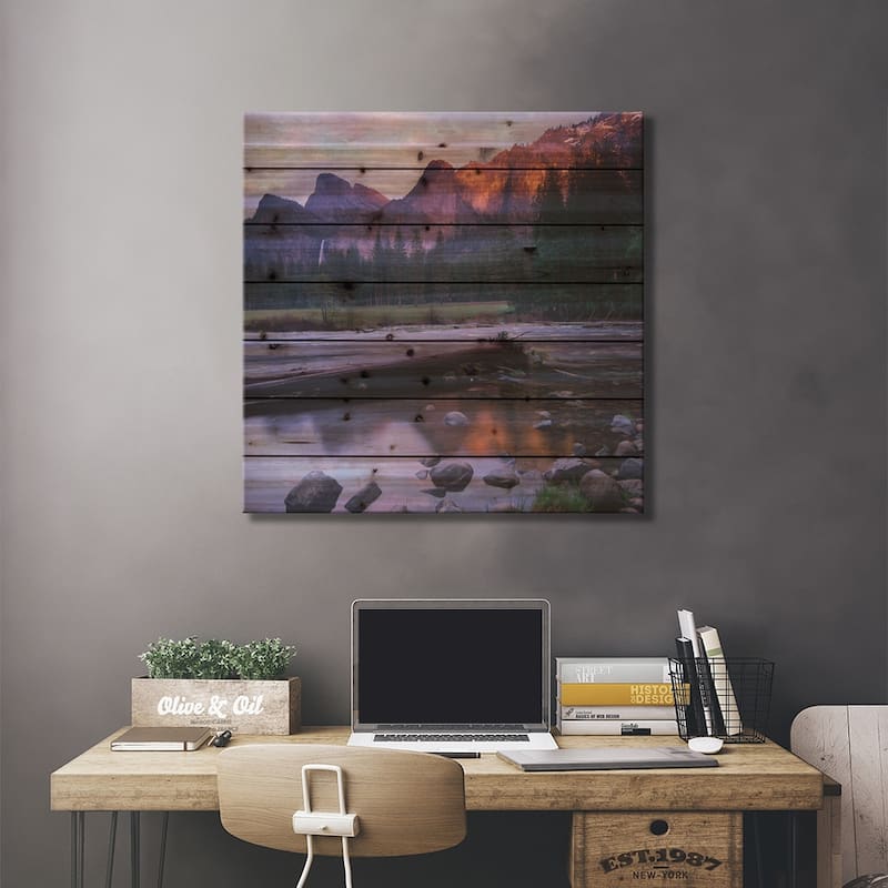 Bridal Veil Falls And The Merced River In Yosemite Valley, Yosemite National Park, California Print On Wood by Tim Fitzharris