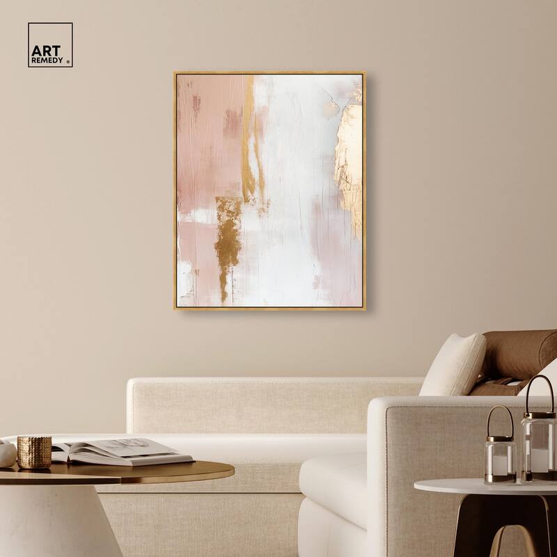Golden Glow on Pink Canvas by Art Remedy