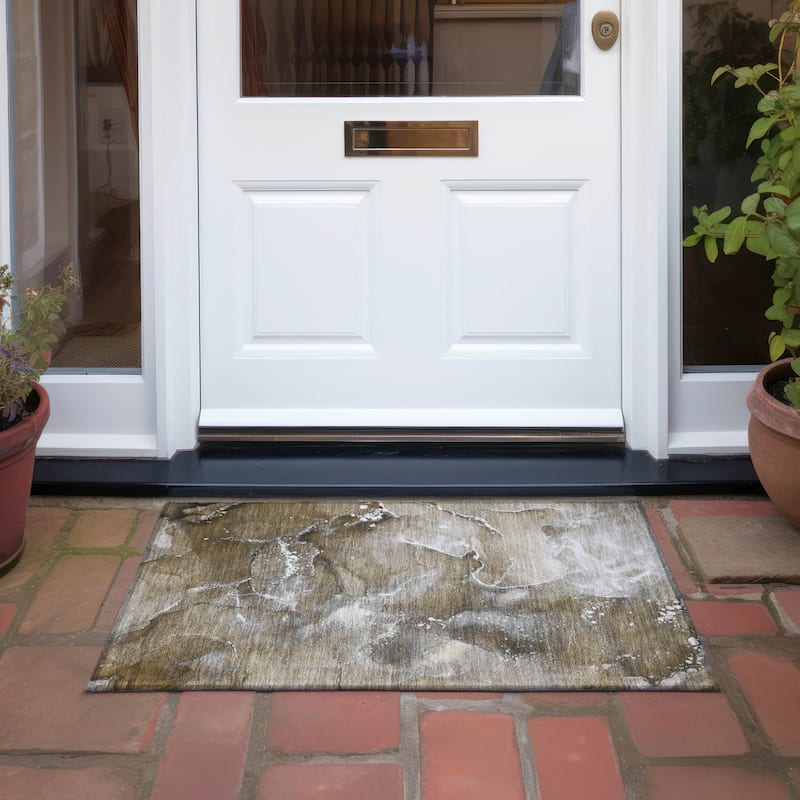 Una Contemporary Abstract Weather Resistant Classic Meets Modern Outdoor Rug