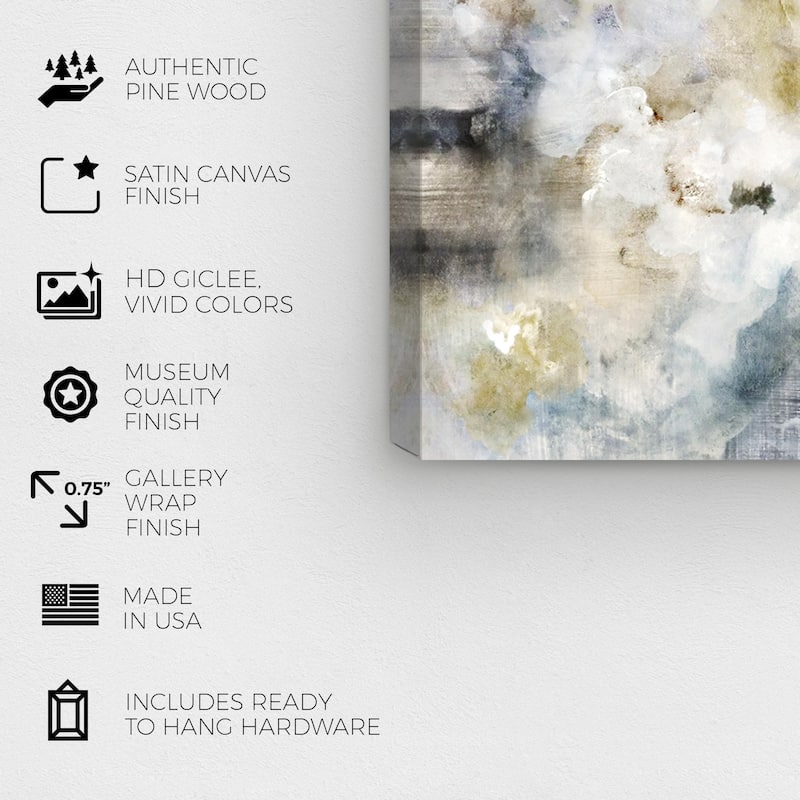 Wynwood Studio Canvas Abstract Flowering Petals White and Modern & Contemporary Wall Art Canvas Print