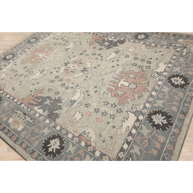 Multi Size Sage Wool Area Rug HandHooked Transitional Design Arts & Crafts