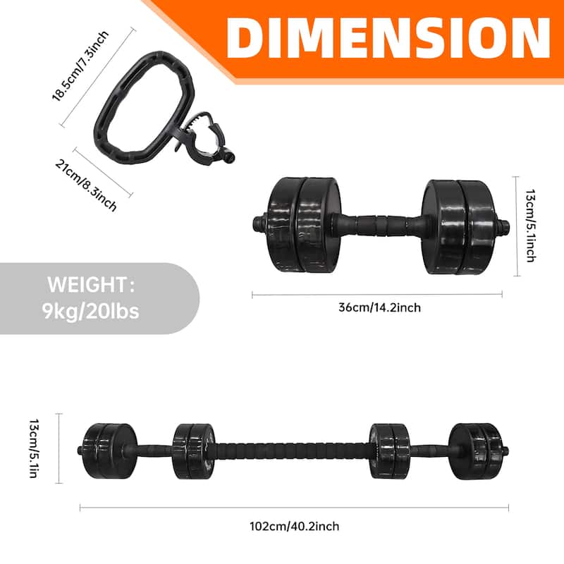 Adjustable 3 in 1 Weight Set, Dumbbells, Kettlebells and Barbell, Non Slip Grip, Compact and Versatile for All Fitness Levels