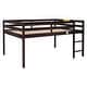 preview thumbnail 4 of 4, Espresso Full Size Pine Wood Loft Bed with Ladder and Fence