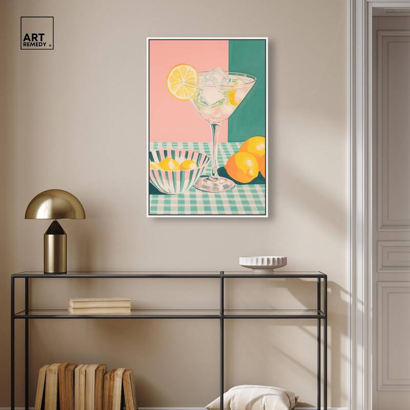 Lemon Slice Drink Canvas by Art Remedy