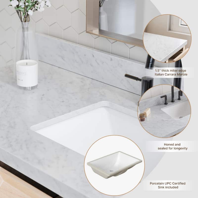 Ariel B55CWRVO Monroe 55" Free Standing Single Basin Vanity Set with