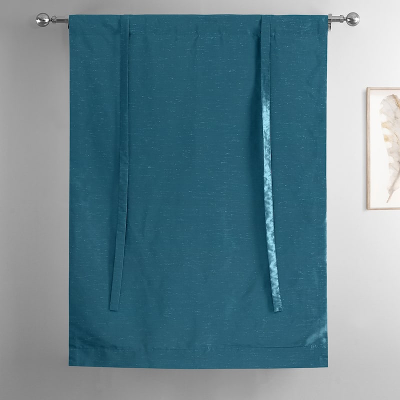 Exclusive Fabrics Vintage Textured Faux Dupioni Silk Tie-Up Window Shade (1 Panel)