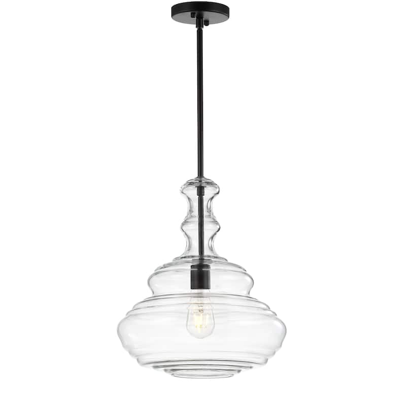 Monkey 13.37" Glass/Metal LED Pendant, by JONATHAN Y