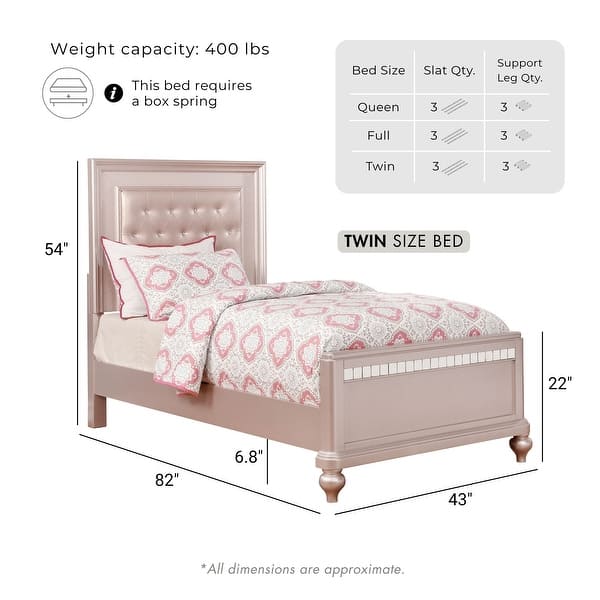 Silver Orchid Gibson Transitional Faux Leather Padded Mirror Trim Panel Kid Bed