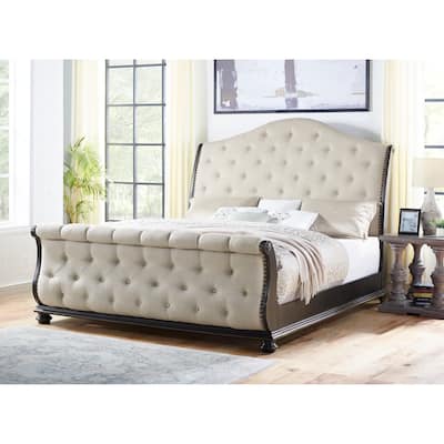 Steve Silver Raymond Rich Molasses Upholstered Sleigh Bed