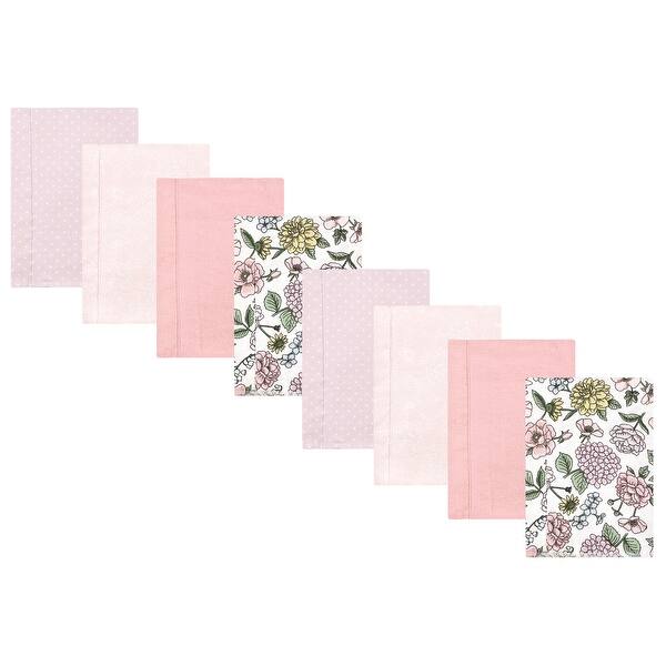 slide 1 of 1, Hudson Baby Girls Cotton Poly Flannel Burp Cloths 8-Pack, Vintage Blossom, One Size - Vintage Blossom 8-Pack - One Size