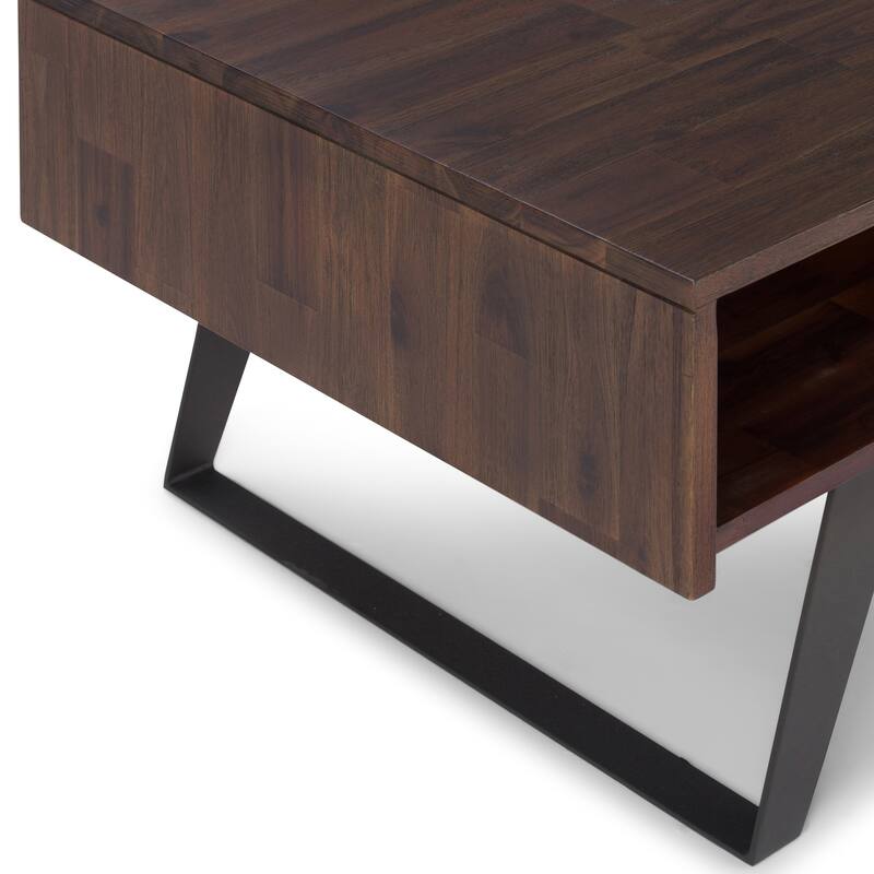 WYNDENHALL Mitchell SOLID WOOD & Metal 48 inch Wide Rectangle Modern Coffee Table - 48 W x 22 D x 18 H