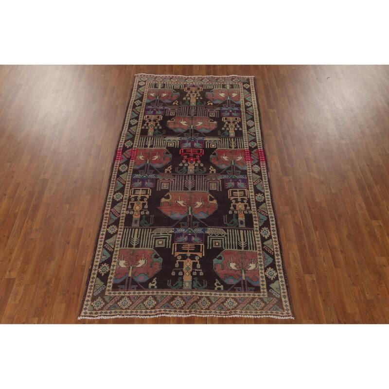 Over-Dyed Ardebil Persian Vintage Area Rug Handmade Wool Carpet - 4'10" x 9'7"