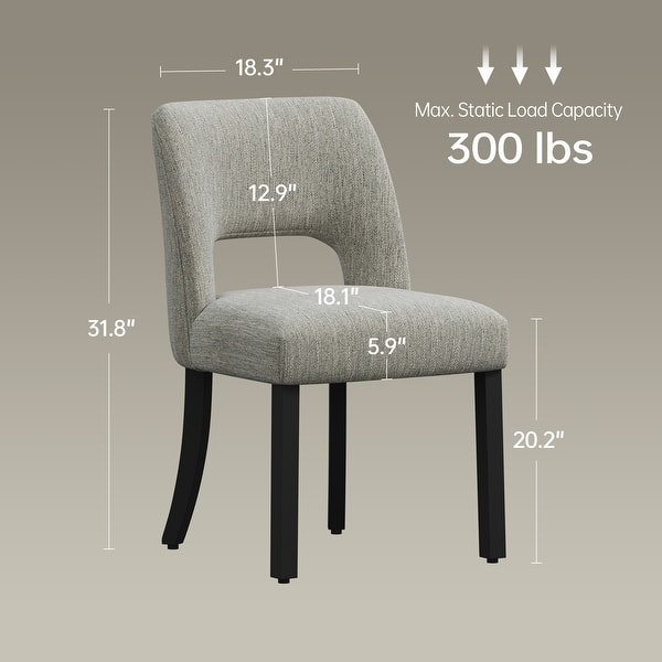 dimension image slide 1 of 4, Set of 2/4/6 Modern Fabric Upholstered Dining Room Chair Kitchen Chairs with Wood legs