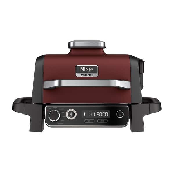 slide 2 of 5, Ninja Woodfire Electric Grill and Smoker Red