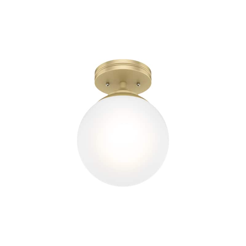 Hunter Hepburn 1-Light Flush Mount Ceiling Light - Bedroom, Bath, Entry, Hallway - Damp-Rated - Vintage, Globe Light