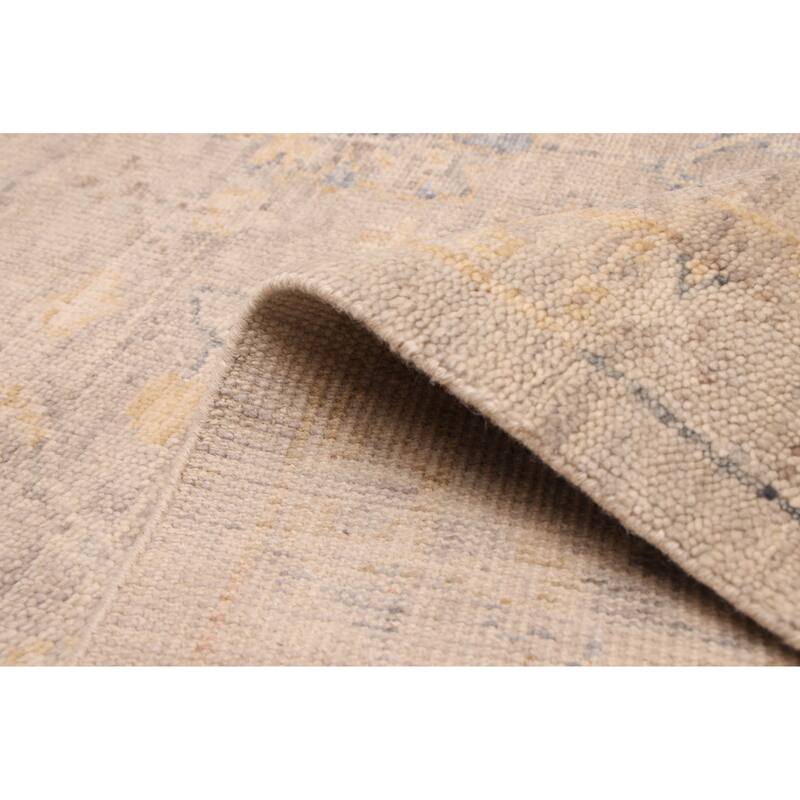 ECARPETGALLERY Hand-knotted Modern Oushak Light Grey Wool Rug - 9'7 x 13'3