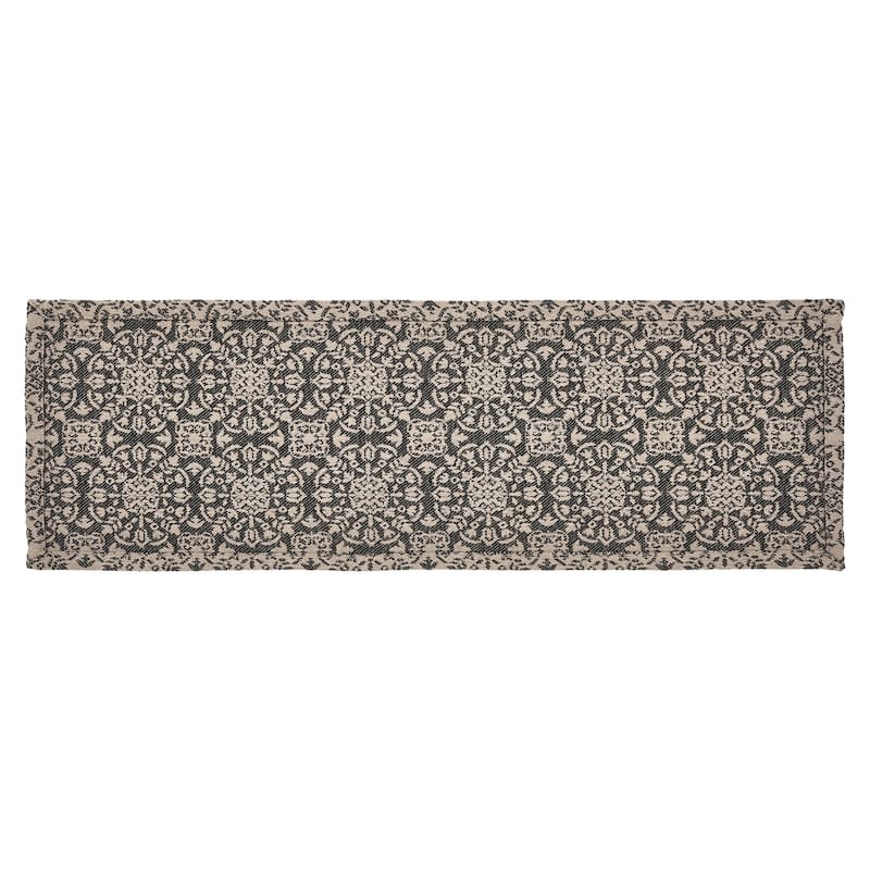 Custom House Black Tan Jacquard Runner 12x36