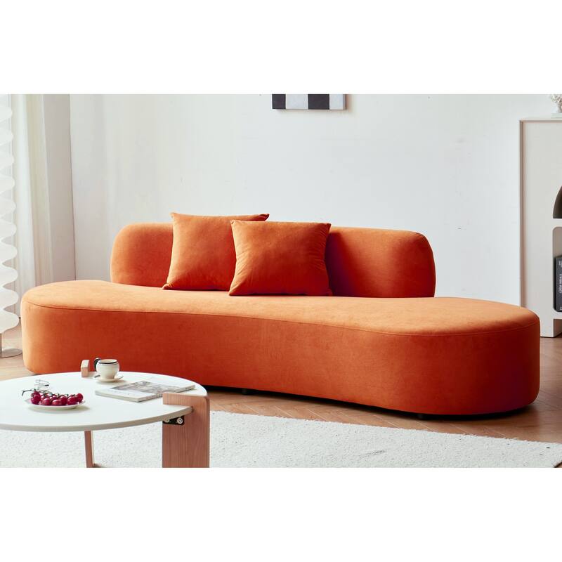 90.2'' Elegant Half Moon Design Curved Luxury 4-Seat Sofa with High-Density Foam Filled