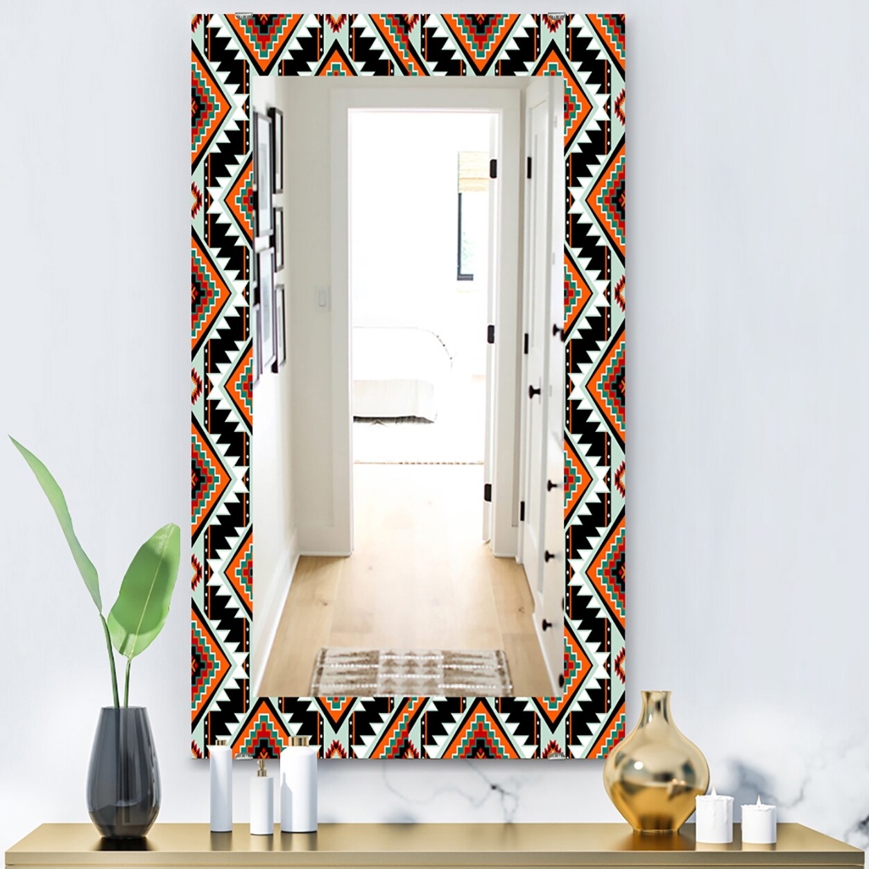 Boho outlet wall mirror
