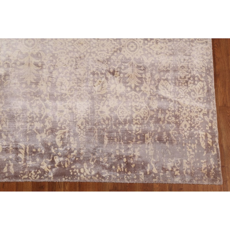 All-Over Design Abstract Indian Area Rug Handmade Wool Carpet - 8'3"x 11'5"