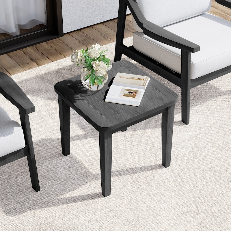 Outdoor Patio Wood Teak Square Side Table