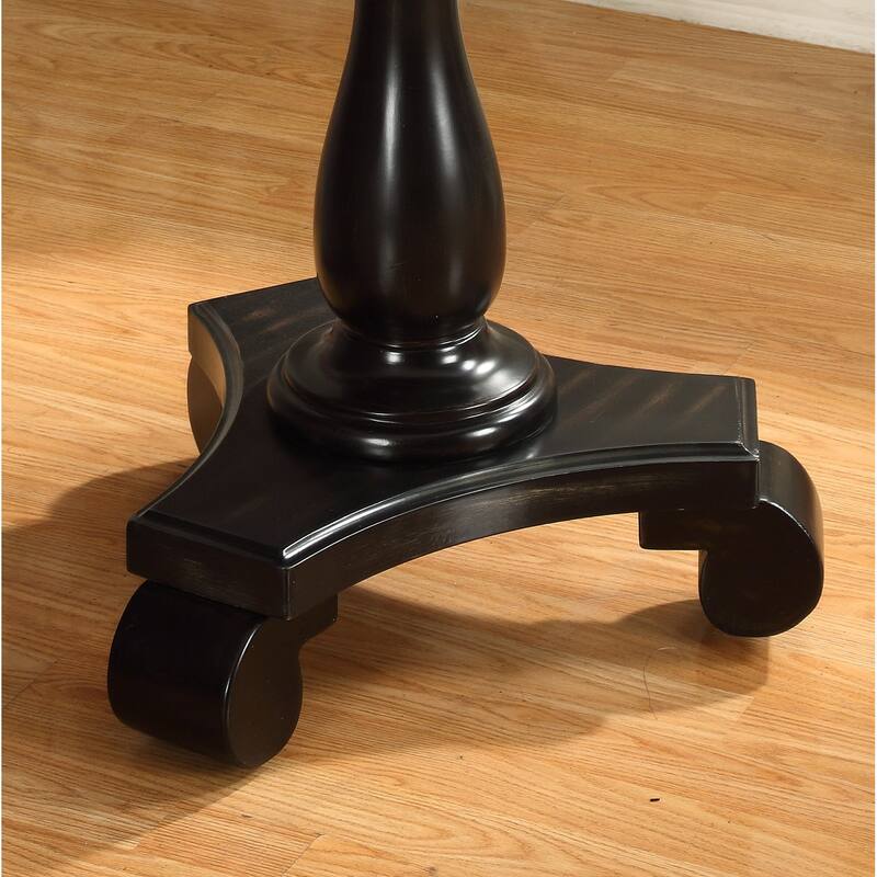 Transitional Round Wood Pedestal Side Table, Perfect for Living Room