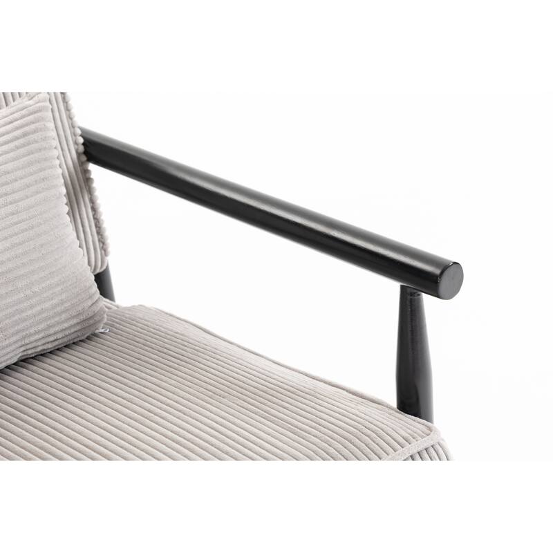 Storage Chair,Mid Century Modern Accent Chair with Wood Frame, Upholstered Living Room Chairs with Waist Cushion