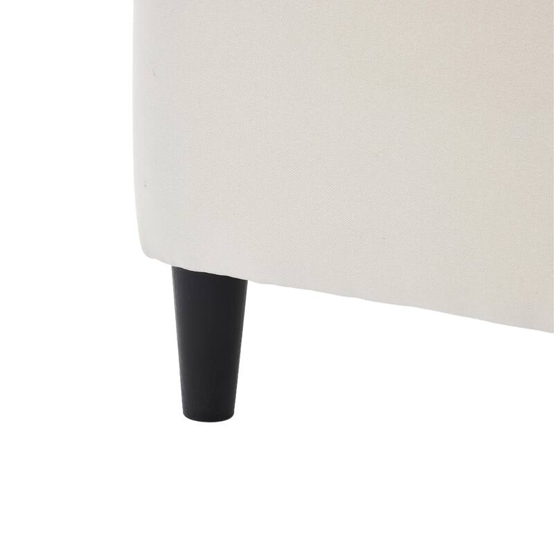 Christopher Knight Home - Aveline Modern Upholstered Platform Bed with Curved Back Headboard and Button Tufted Design