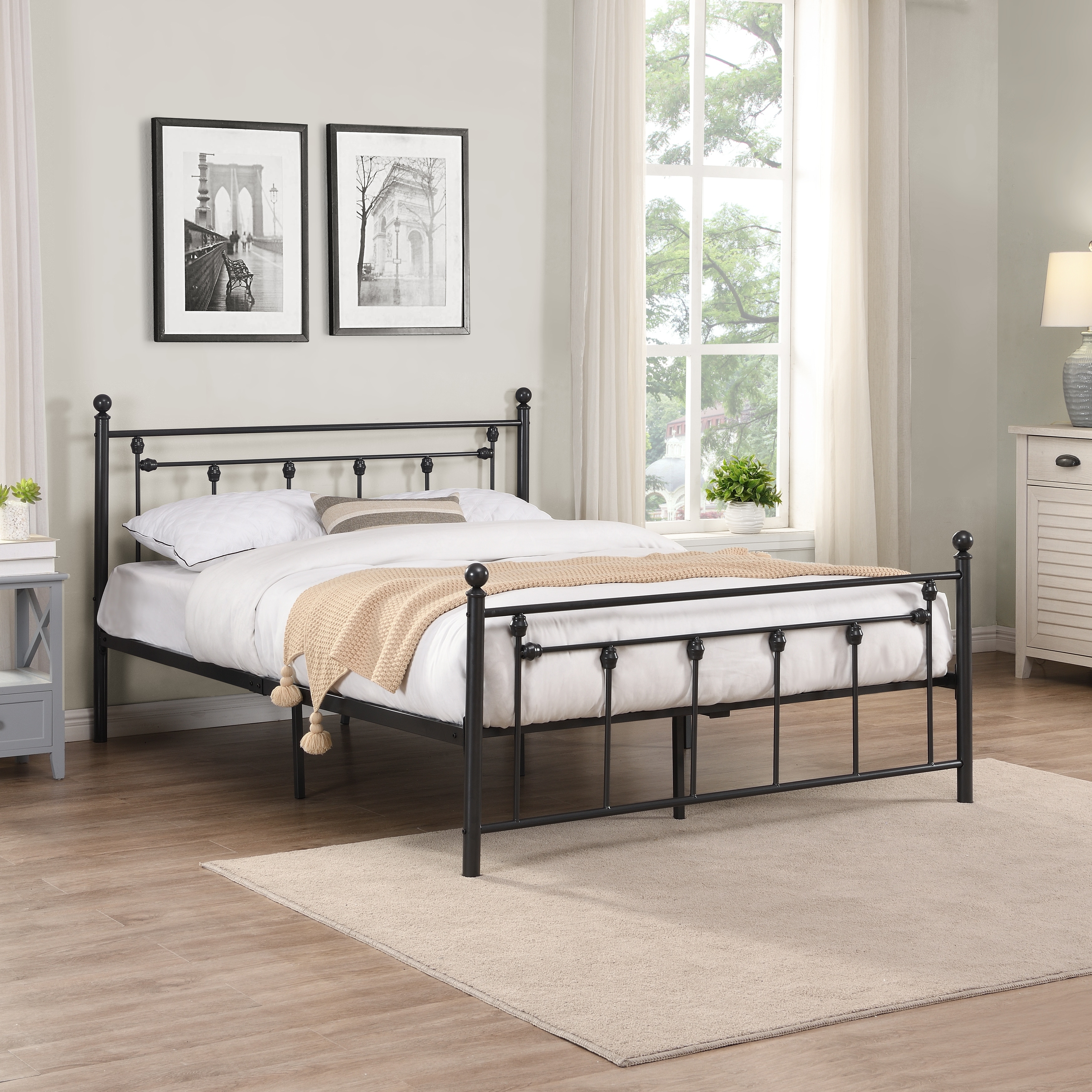 Full metal bed frame with headboard and sales footboard